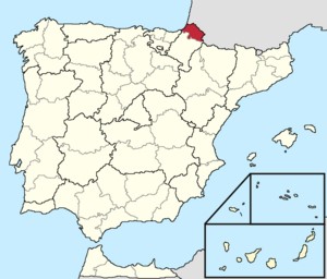 Localización de Bayona en la frontera franco-española