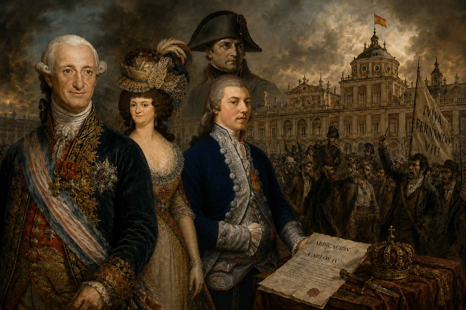 Representación del reinado de Carlos IV y de la crisis política de comienzos del siglo XIX