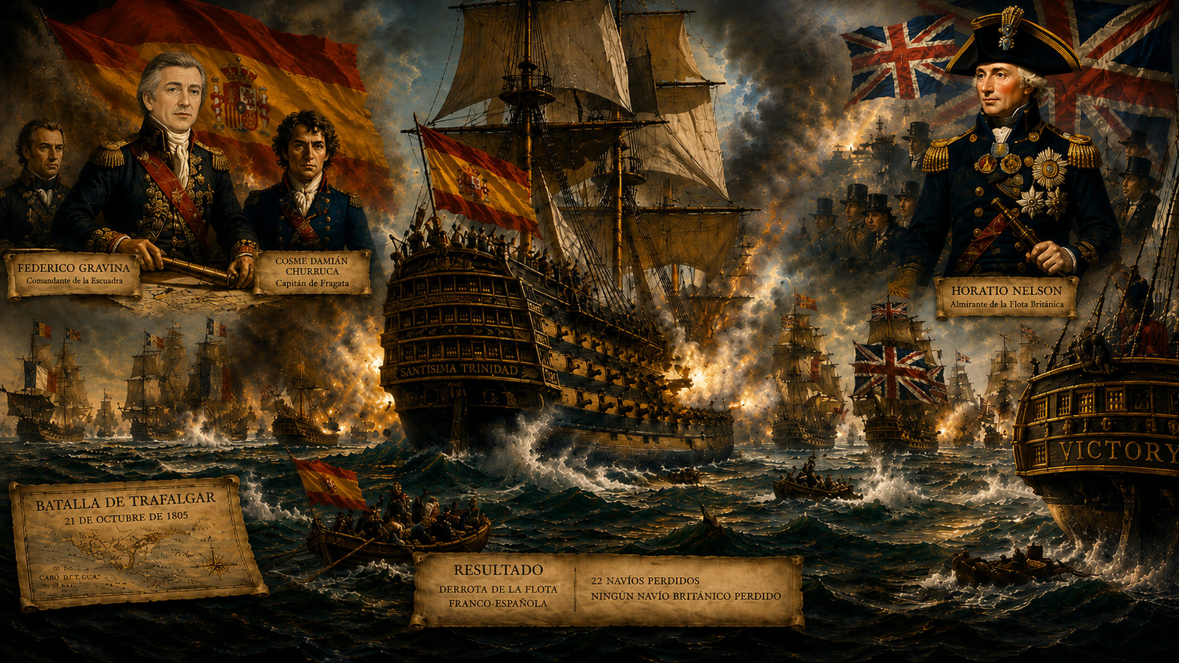 Batalla de Trafalgar durante el reinado de Carlos IV