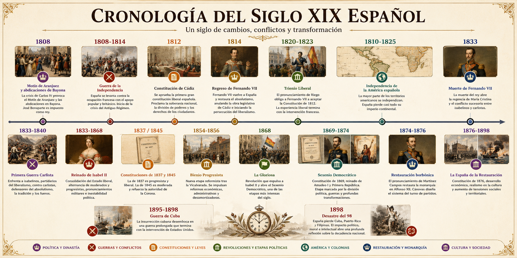 Cronología ilustrada del siglo XIX español