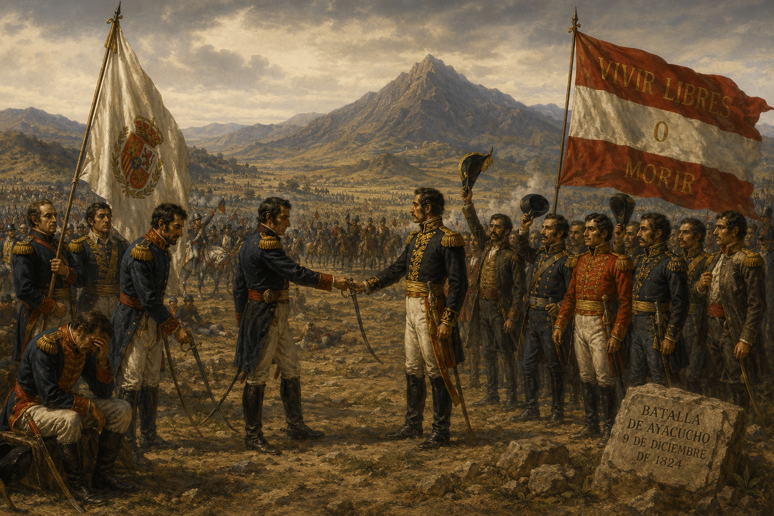 Representación de la batalla de Ayacucho de 1824