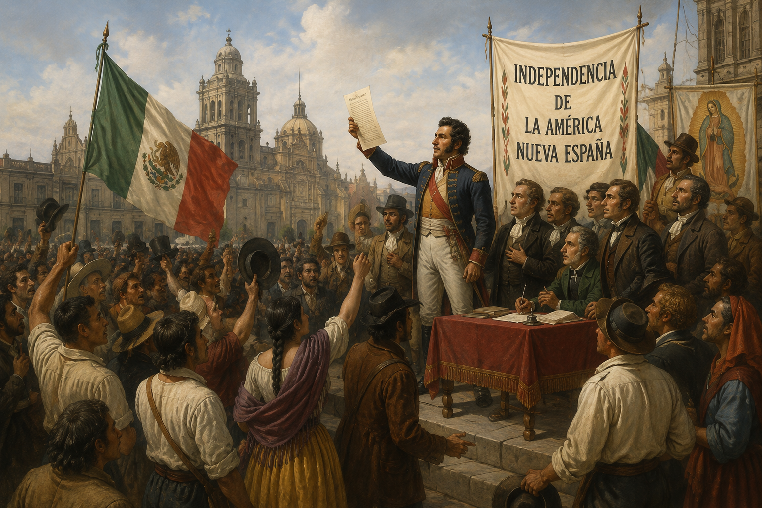 Representación de la independencia de México