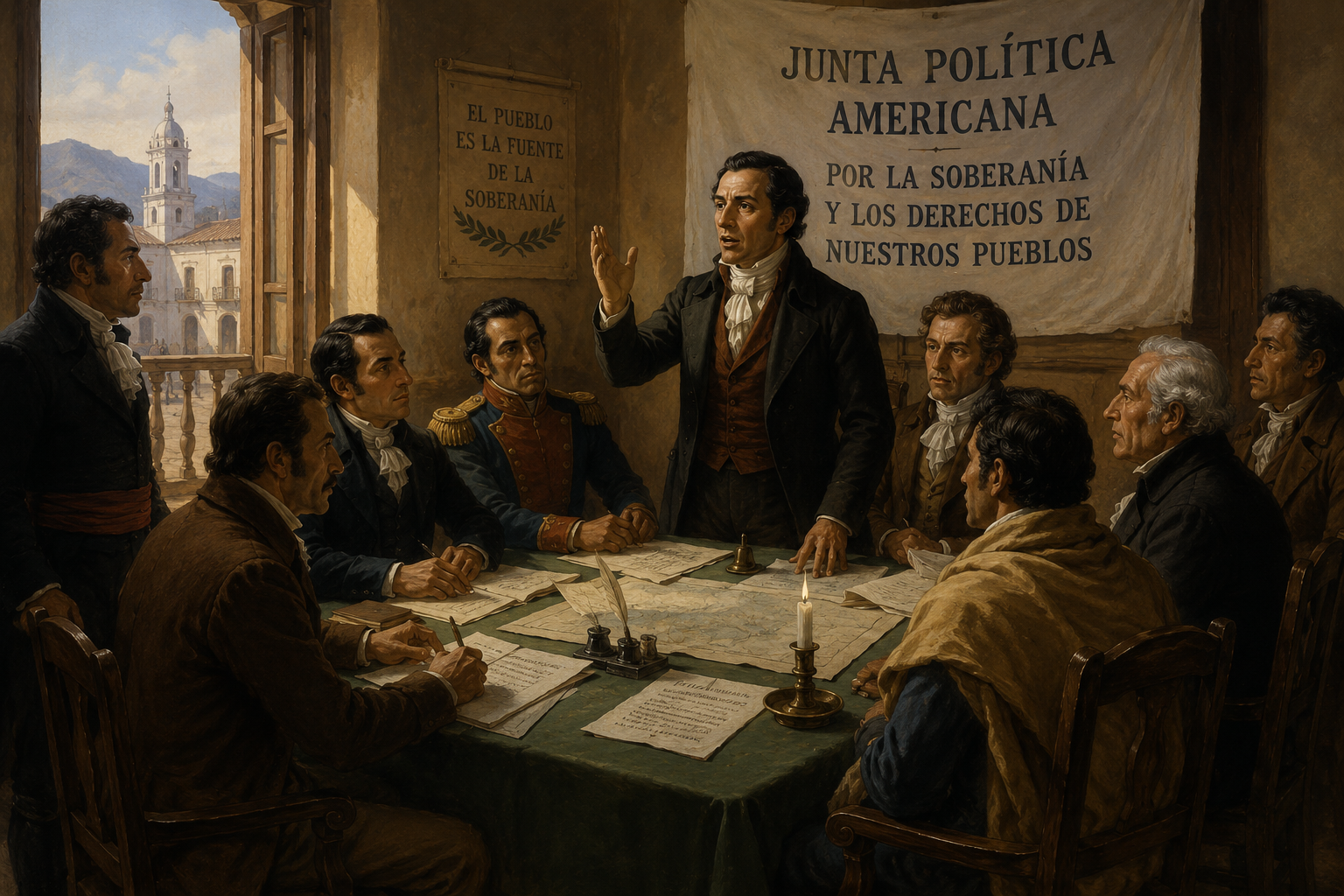 Representación de una junta política americana durante la crisis de la monarquía