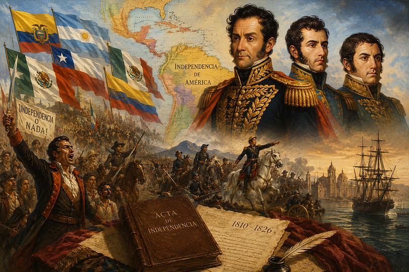 Representación de las guerras de independencia de la América española