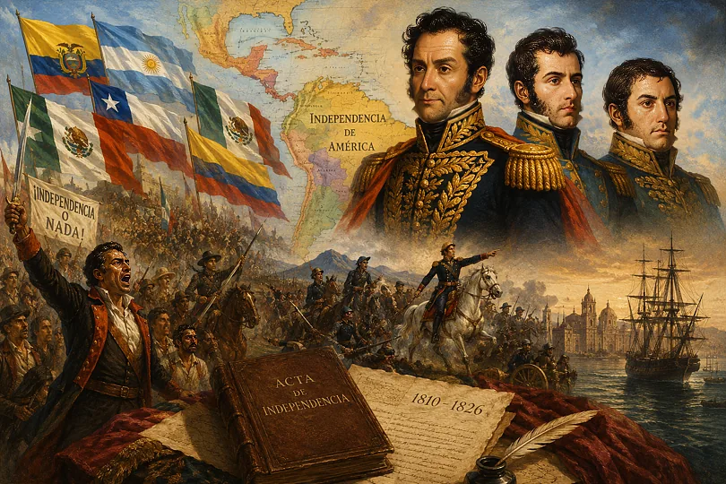 Representación de las guerras de independencia de la América española