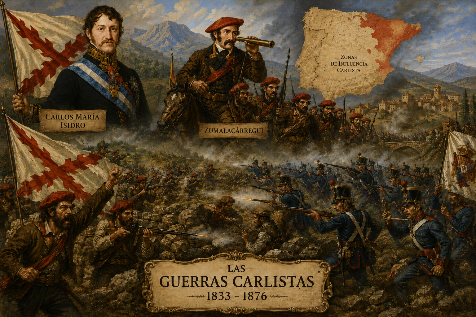 Representación de las Guerras Carlistas durante el reinado de Isabel II