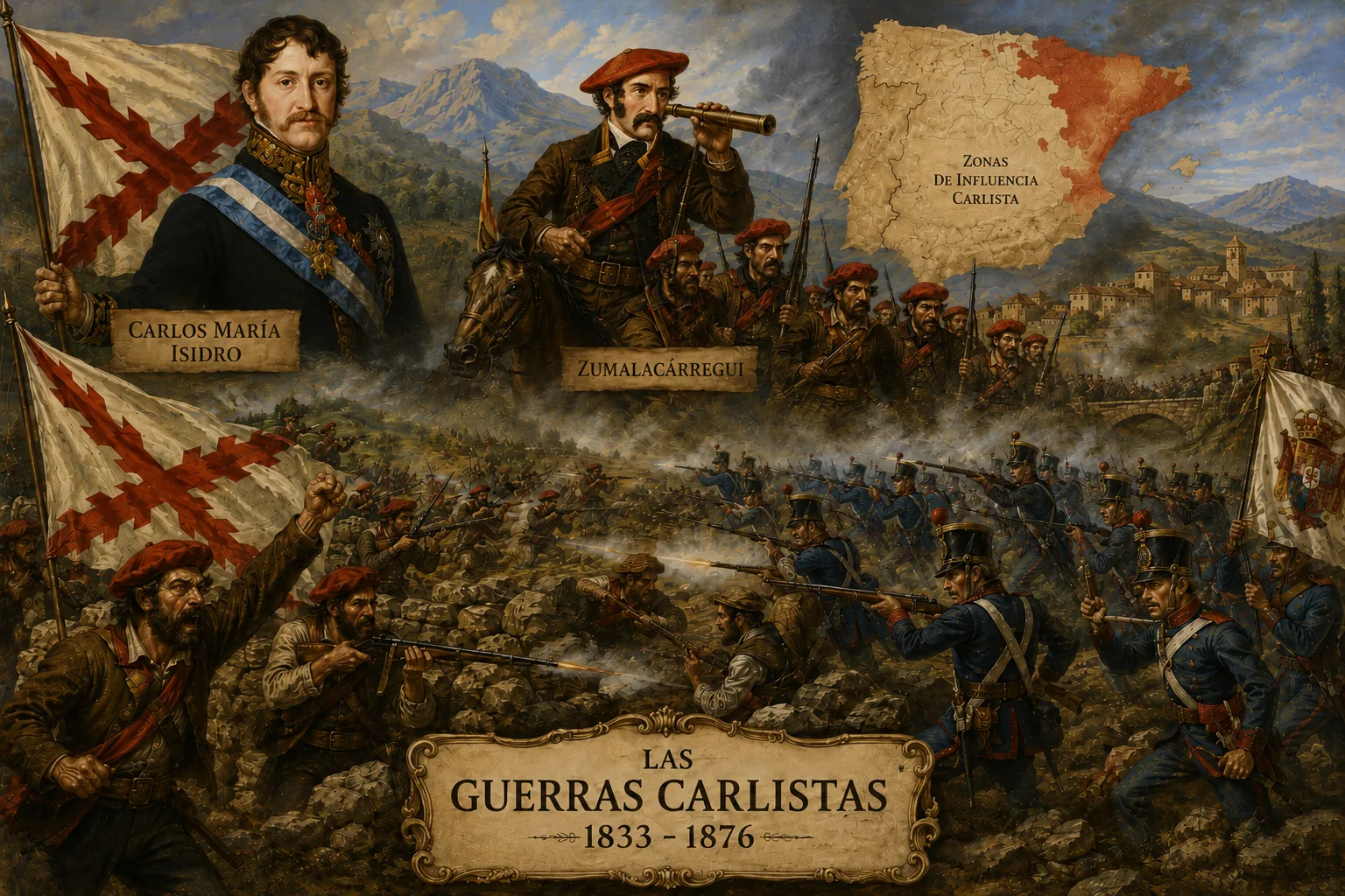 Representación de las Guerras Carlistas durante el reinado de Isabel II