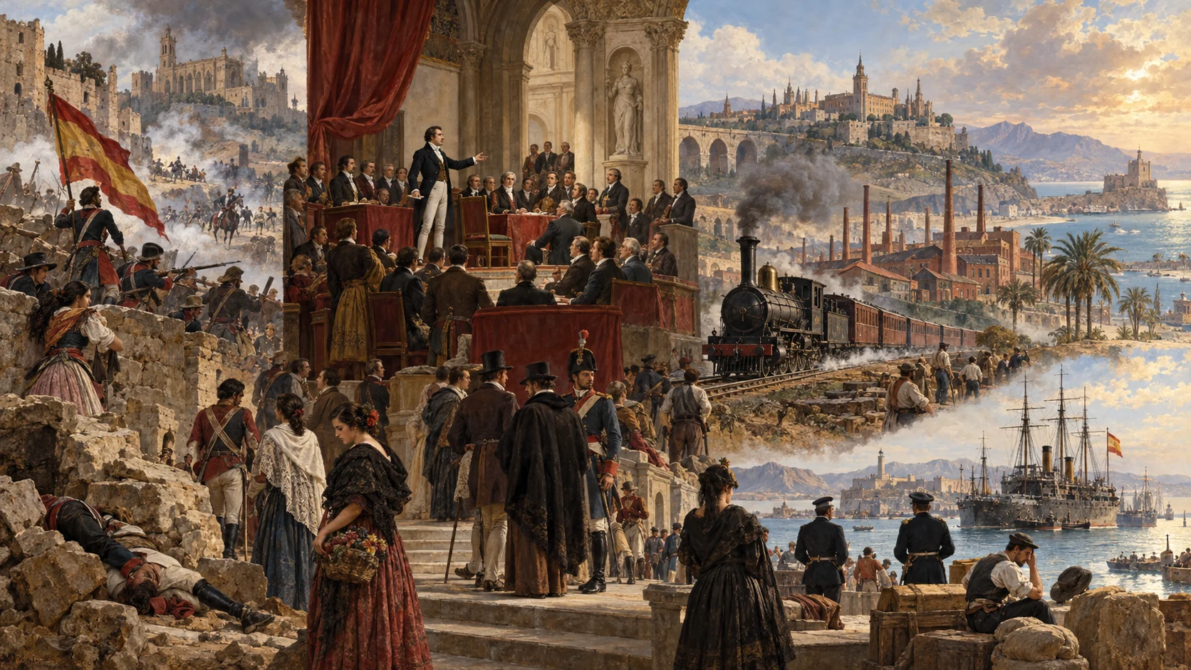 Panorama histórico de la transformación de España entre 1788 y 1902