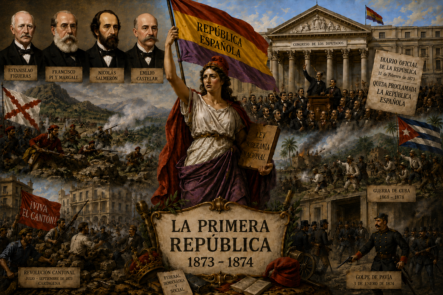 Representación de la Primera República y su proyecto federal