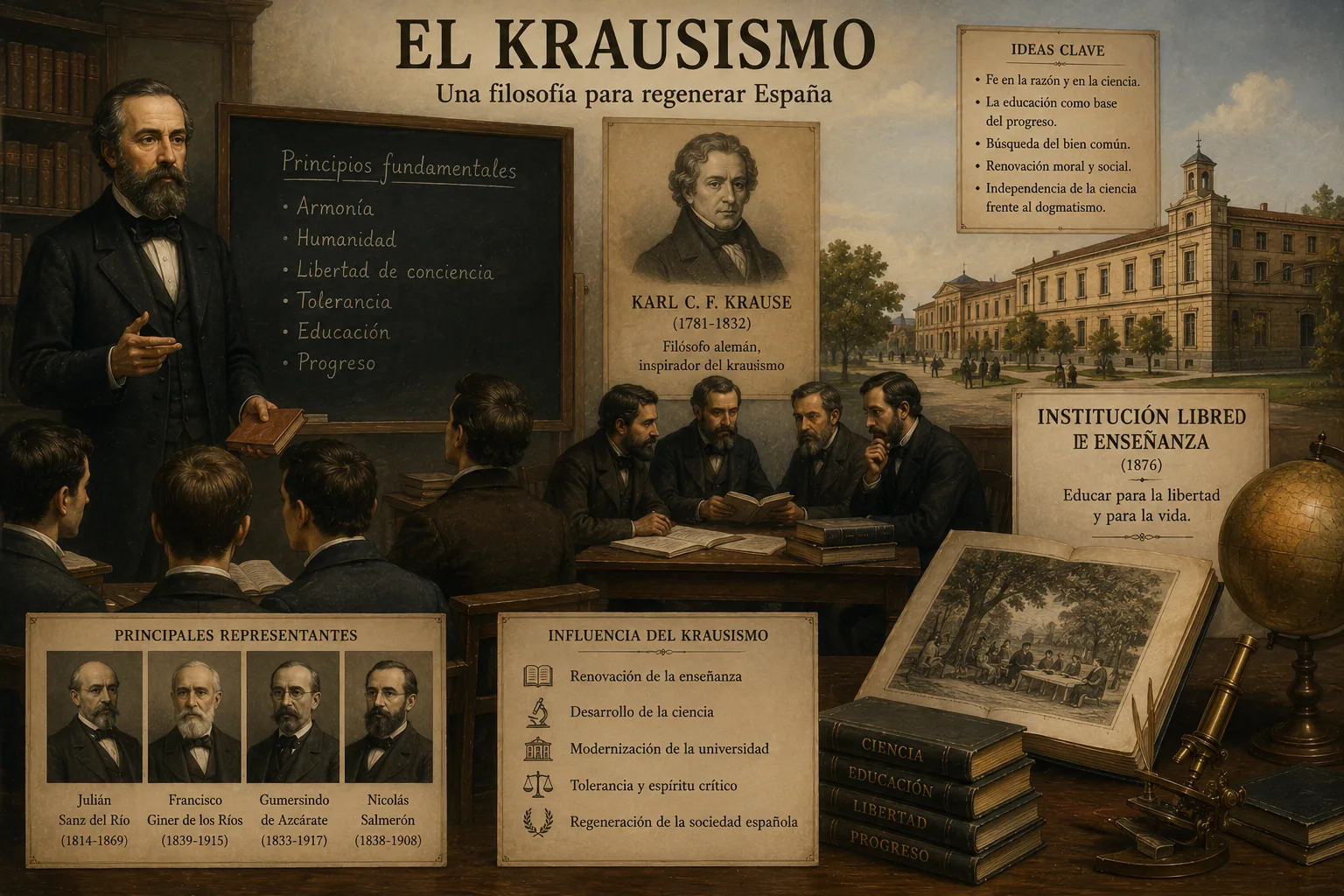 Representación del krausismo y el debate filosófico español